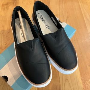 Toms leather slip ons